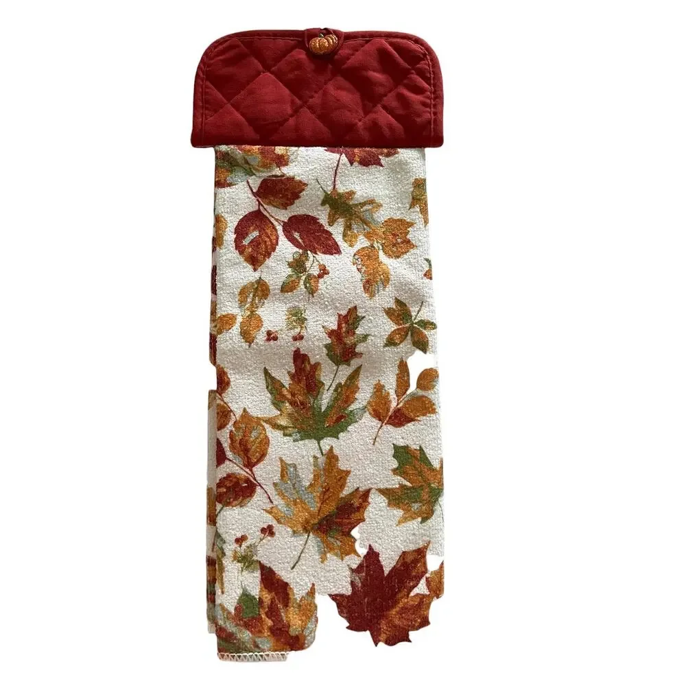 Set of 2 Handmade Fall & Christmas Hanging Towel Holidays Gift Home Decor
